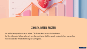 Zahlen, Daten, Fakten Herzstillstände passieren nicht selten. Die Statistiken dazu sind alarmierend. Auf den folgenden Seiten sehen wir uns die wichtigsten Zahlen an, die verdeutlichen, warum Ihre Kenntnisse in der Wiederbelebung so wichtig sind.